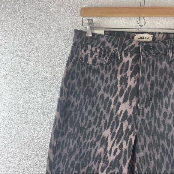 L’AGENCE Paris l 31 Marguerite Leopard Print High Rise Skinny 30” Stretch Jeans - Picture 5 of 15